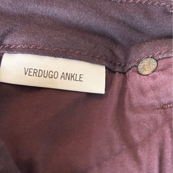 Paige Verguro Ankle Jeans Size 29 Burgundy Stretchy - Picture 6 of 9